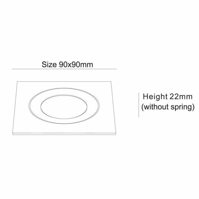 Deko-Light Mechanisches Systemzubehör, Rahmen für Lesath eckig, chrom, Tiefe: 90 mm, Breite: 90 mm, Höhe: 22 mm