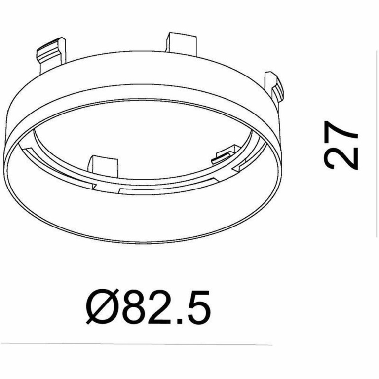 Deko-Light Mechanisches Systemzubehör, Reflektor Ring Weiß für Serie Nihal, Höhe: 27 mm, Durchmesser: 82.5 mm