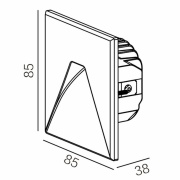 Mechanisches Systemzubehör, Abdeckung silber grau eckig für Light Base COB Indoor (563000), Tiefe: 8