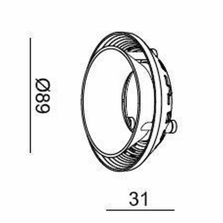 Deko-Light Mechanisches Systemzubehör, Reflektor Ring II Schwarz für Serie Uni, Höhe: 31 mm, Durchmesser: 89 mm