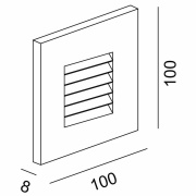 Mechanisches Systemzubehör, Abdeckung silber grau Gitter für Light Base II COB Outdoor, Tiefe: 100 m