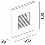 Mechanisches Systemzubehör, Abdeckung weiß eckig für Light Base II COB Outdoor, Tiefe: 100 mm, Breit