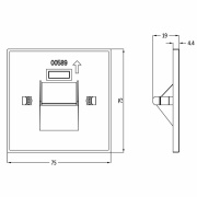 Mechanisches Systemzubehör, Abdeckung eckig weiß Stufe für Alwaid, Tiefe: 75 mm, Breite: 75 mm, Höhe