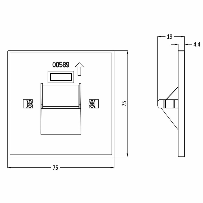 Deko-Light Mechanisches Systemzubehör, Abdeckung eckig schwarz Stufe für Alwaid, Tiefe: 75 mm, Breite: 75 mm, H