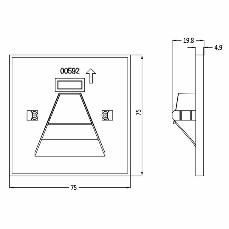 Deko-Light Mechanisches Systemzubehör, Abdeckung eckig schwarz Winkel für Alwaid, Tiefe: 75 mm, Breite: 75 mm,