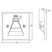 Mechanisches Systemzubehör, Abdeckung eckig schwarz Winkel für Alwaid, Tiefe: 75 mm, Breite: 75 mm,