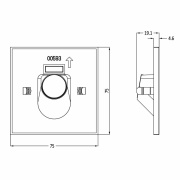 Mechanisches Systemzubehör, Abdeckung eckig weiß Auge für Alwaid, Tiefe: 75 mm, Breite: 75 mm, Höhe: