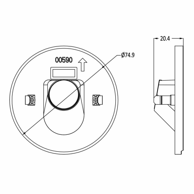 Deko-Light Mechanisches Systemzubehör, Abdeckung rund weiß Auge für Alwaid, Höhe: 20.4 mm, Durchmesser: 74.9 mm