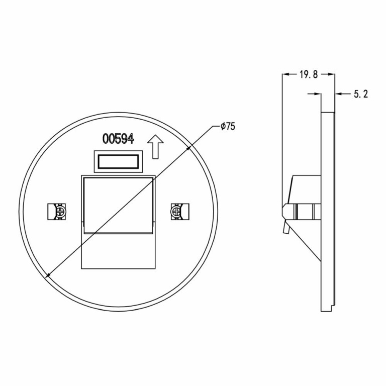 Deko-Light Mechanisches Systemzubehör, Abdeckung rund weiß für Alwaid, Höhe: 19.8 mm, Durchmesser: 75 mm