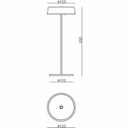 Mechanisches Systemzubehör, Standfuß für Magnetleuchte Miram Weiß, Höhe: 270 mm, Durchmesser: 102 mm