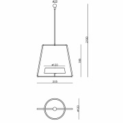 Mechanisches Systemzubehör, Pendel für Magnetleuchte Miram Grau, Breite: 205 mm, Höhe: 185 mm