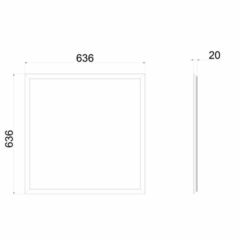 Deko-Light Mechanisches Systemzubehör, Einbaurahmen für 595x595mm Panel, Tiefe: 636 mm, Breite: 595 mm, Höhe: 2