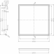 Mechanisches Systemzubehör, Einbaurahmen für 620x620mm Backlit Panel, Tiefe: 655 mm, Breite: 620 mm,