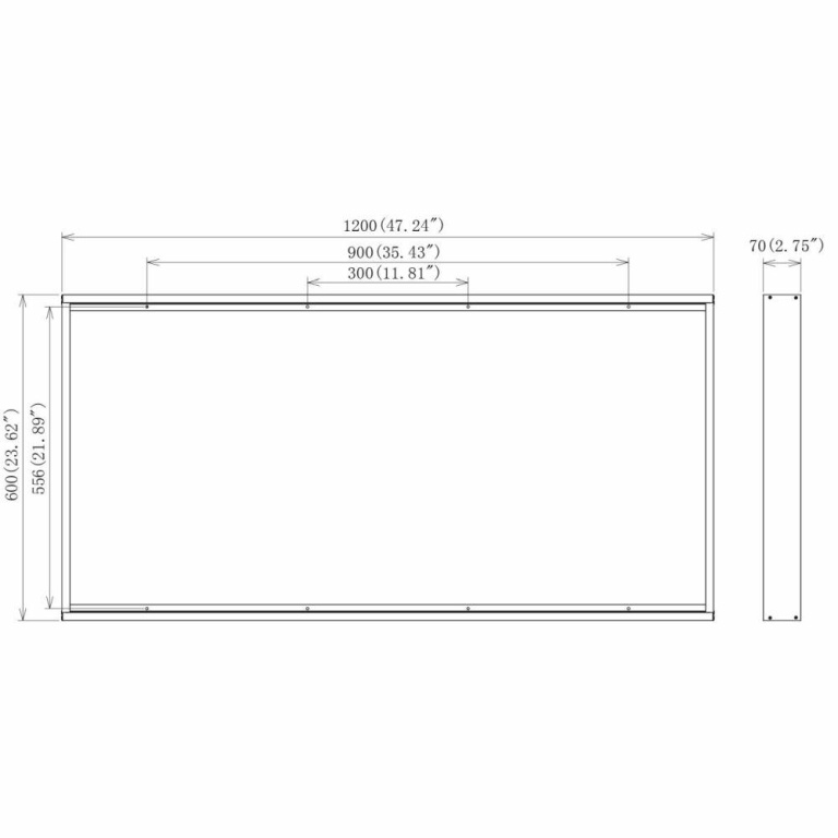 Deko-Light Mechanisches Systemzubehör, Aufbaurahmen für 600x1200mm Panel, Tiefe: 600 mm, Breite: 1218 mm, Höhe: