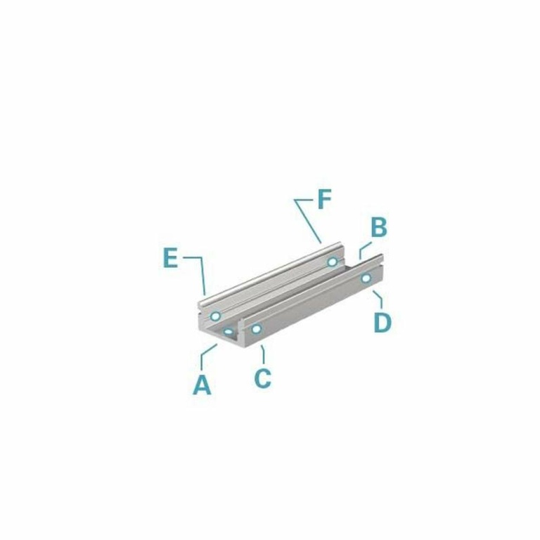 Deko-Light Profil, U-Profil flach AU-01-08, 8 - 9,3 mm LED Stripes, Aluminium, Silber, Eloxiert, Tiefe: 2000 mm