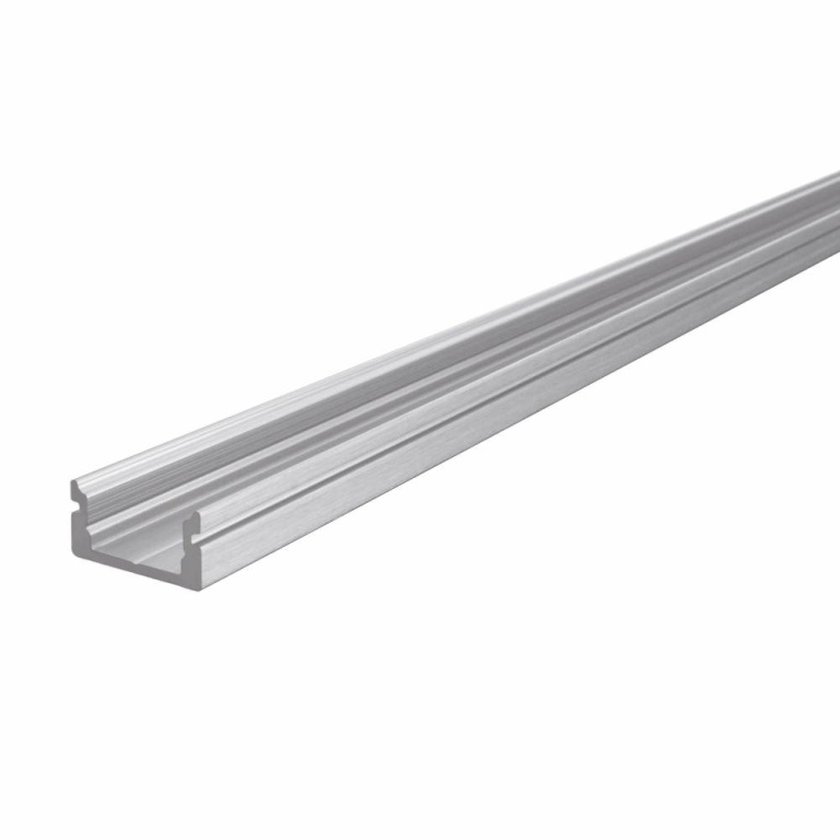 Deko-Light Profil, U-Profil flach AU-01-08, 8 - 9,3 mm LED Stripes, Aluminium, Silber, Eloxiert, Tiefe: 3000 mm