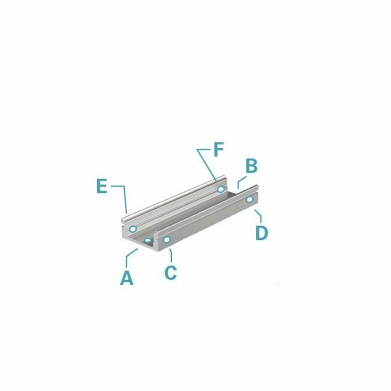 Deko-Light Profil, U-Profil flach AU-01-10, 10 - 11,3 mm LED Stripes, Aluminium, Silber, Eloxiert, Tiefe: 2000