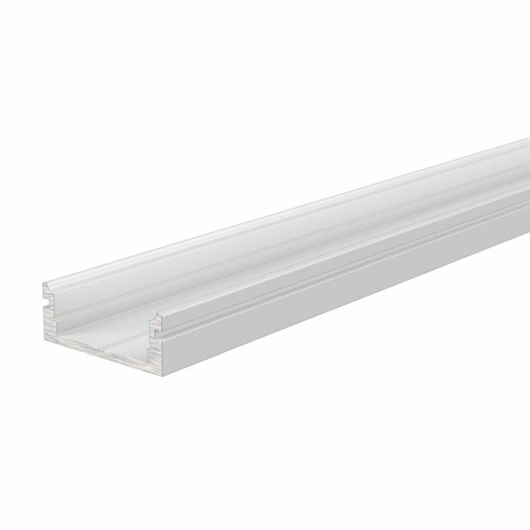 Deko-Light Profil, U-Profil flach AU-01-12, 12 - 13,3 mm LED Stripes, Aluminium, Weiß, Tiefe: 2000 mm, Breite: