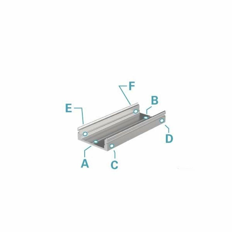 Deko-Light Profil, U-Profil flach AU-01-15, 15 - 16,3 mm LED Stripes, Aluminium, Silber, Eloxiert, Tiefe: 1000