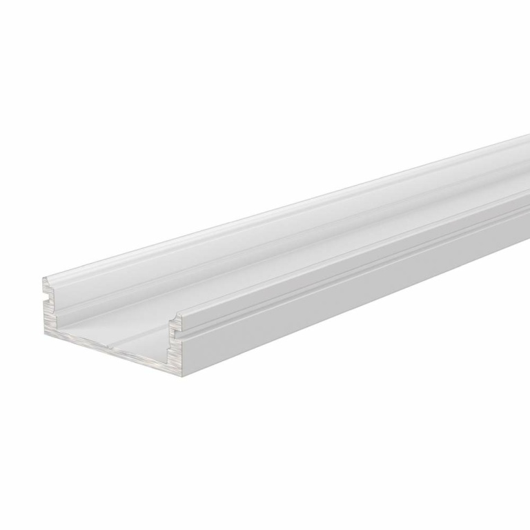 Deko-Light Profil, U-Profil flach AU-01-15, 15 - 16,3 mm LED Stripes, Aluminium, Weiß, Tiefe: 2000 mm, Breite: