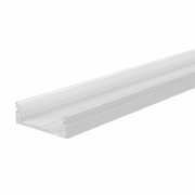 Profil, U-Profil flach AU-01-15, 15 - 16,3 mm LED Stripes, Aluminium, Weiß, Tiefe: 2000 mm, Breite: