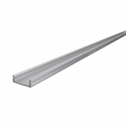 Profil, U-Profil flach AU-01-15, 15 - 16,3 mm LED Stripes, Aluminium, Silber, Eloxiert, Tiefe: 3000