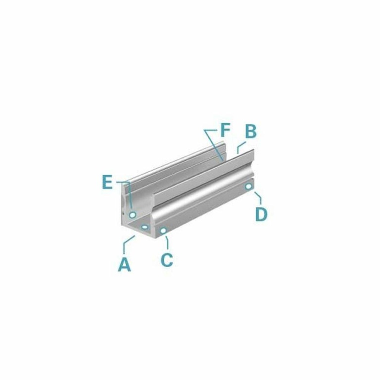 Deko-Light Profil, U-Profil hoch AU-02-10, 10 - 11,3 mm LED Stripes, Aluminium, Silber, Eloxiert, Tiefe: 1000 m