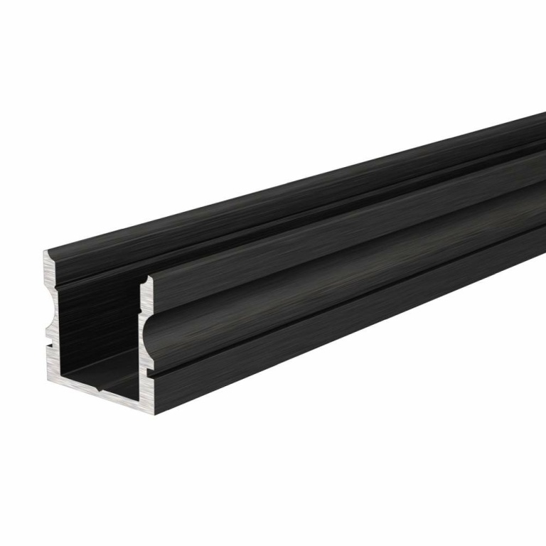 Deko-Light Profil, U-Profil hoch AU-02-10, 10 - 11,3 mm LED Stripes, Aluminium, Schwarz, Eloxiert, Tiefe: 2000