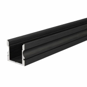 Profil, U-Profil hoch AU-02-10, 10 - 11,3 mm LED Stripes, Aluminium, Schwarz, Eloxiert, Tiefe: 2000