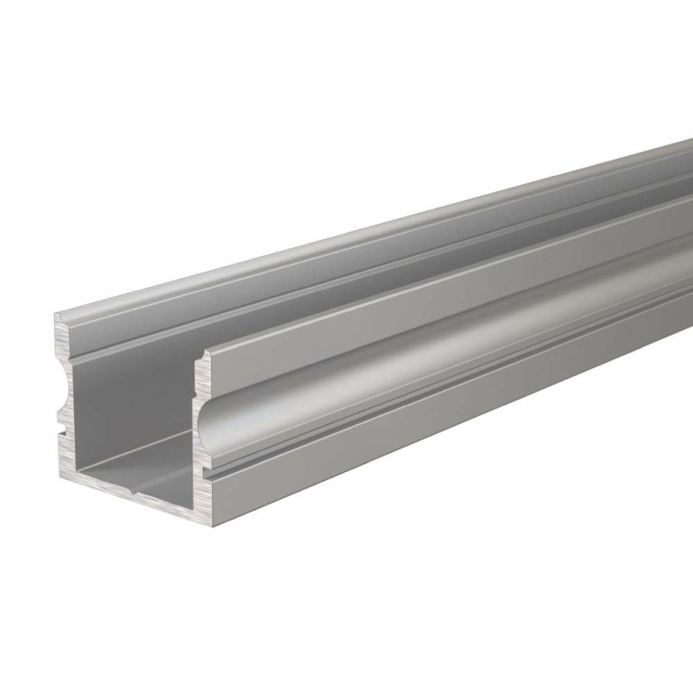 Deko-Light Profil, U-Profil hoch AU-02-12, 12 - 13,3 mm LED Stripes, Aluminium, Silber, Eloxiert, Tiefe: 2000 m