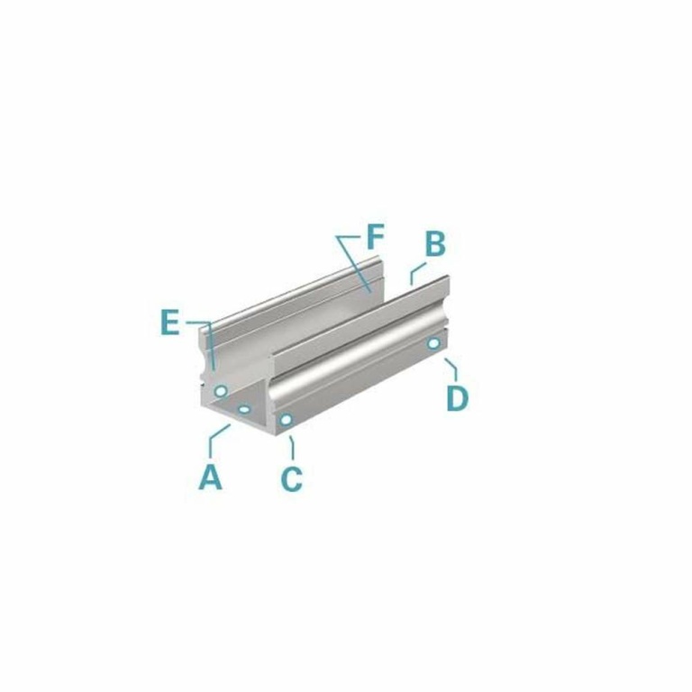 Deko-Light Profil, U-Profil hoch AU-02-12, 12 - 13,3 mm LED Stripes, Aluminium, Silber, Eloxiert, Tiefe: 2000 m