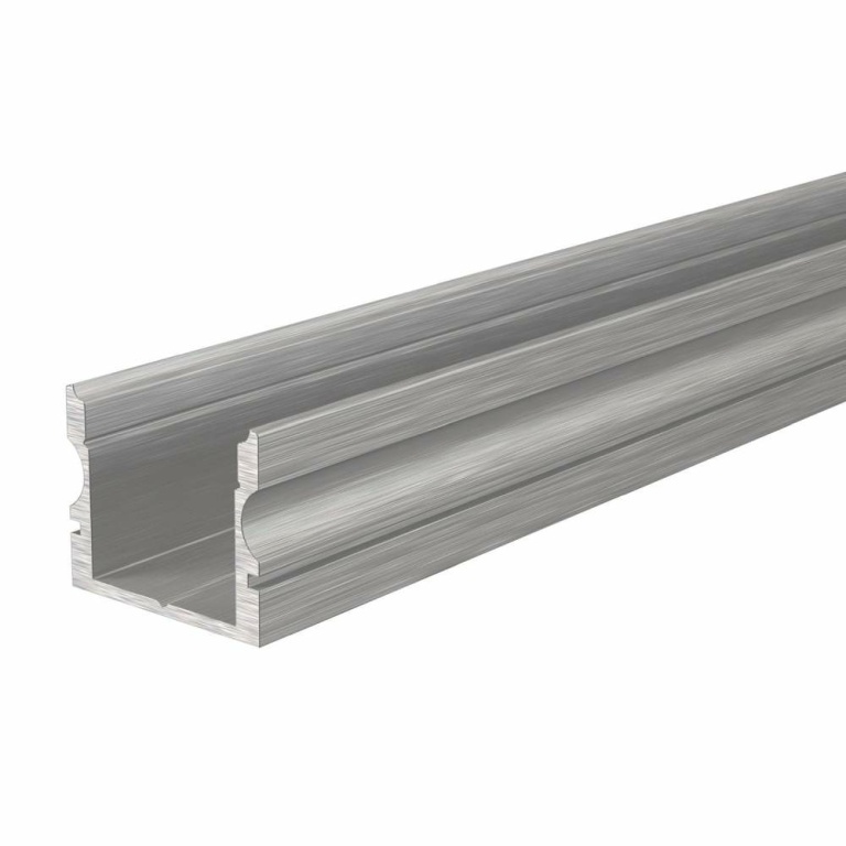 Deko-Light Profil, U-Profil hoch AU-02-12, 12 - 13,3 mm LED Stripes, Aluminium, Silber, Gebürstet, Tiefe: 2000