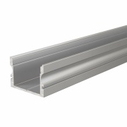 Profil, U-Profil hoch AU-02-15, 15 - 16,3 mm LED Stripes, Aluminium, Silber, Eloxiert, Tiefe: 1000 m