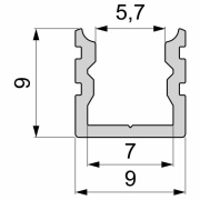 Profil, U-Profil hoch AU-02-05, 5 - 5,7 mm LED Stripes, Aluminium, Silber, Eloxiert, Tiefe: 1000 mm,