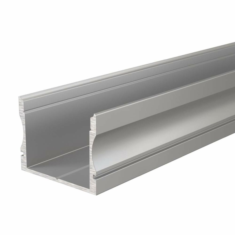 Deko-Light Profil, U-Profil hoch AU-02-20, 20 - 21,3 mm LED Stripes, Aluminium, Silber, Eloxiert, Tiefe: 2000 m