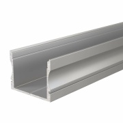 Profil, U-Profil hoch AU-02-20, 20 - 21,3 mm LED Stripes, Aluminium, Silber, Eloxiert, Tiefe: 2000 m