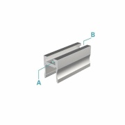 Profil, Nuten-Profil, U-hoch AU-03-12, 12 - 13,3 mm LED Stripes, Aluminium, Silber, Eloxiert, Tiefe: