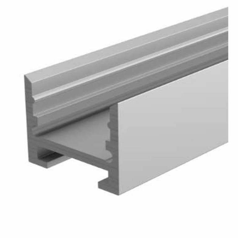 Deko-Light Profil, Nuten-Profil, U-hoch AU-10-12, Aluminium, Silber, Eloxiert, Tiefe: 3000 mm, Breite: 18.2 mm,