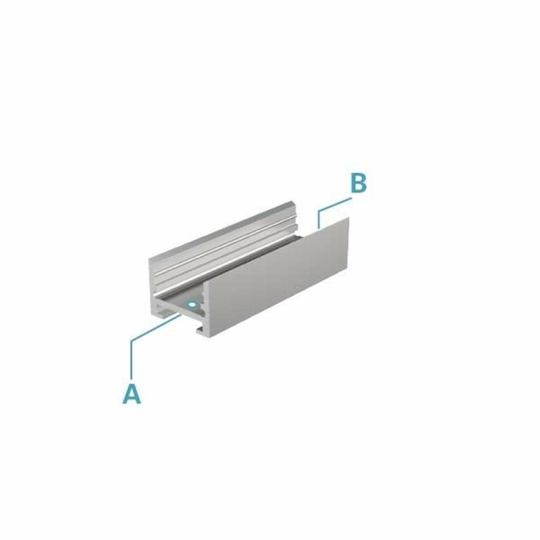 Deko-Light Profil, Nuten-Profil, U-hoch AU-10-12, Aluminium, Silber, Eloxiert, Tiefe: 3000 mm, Breite: 18.2 mm,