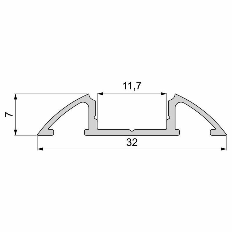 Deko-Light Profil, Unterbau-Profil flach AM-01-10, 10 - 11,3 mm LED Stripes, Aluminium, Silber, Eloxiert, Tiefe