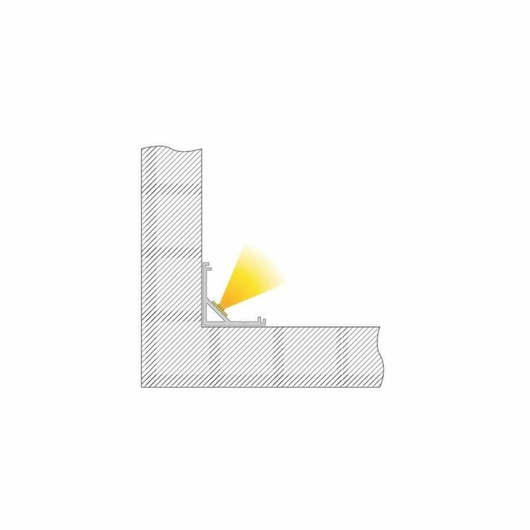 Deko-Light Profil, Eck-Profil AV-03-12, 12 - 13,3 mm LED Stripes, Aluminium, Silber, Eloxiert, Tiefe: 3000 mm,