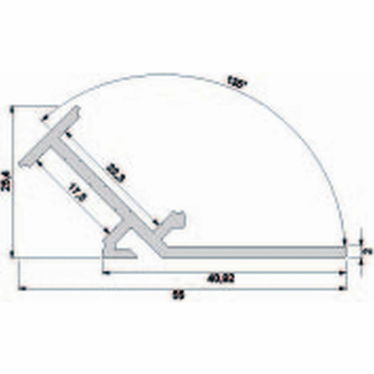 Deko-Light Profil, Winkel-Profil 135° AV-02-20, 22 mm LED Stripes, Aluminium, Tiefe: 2000 mm, Breite: 55 mm, Hö