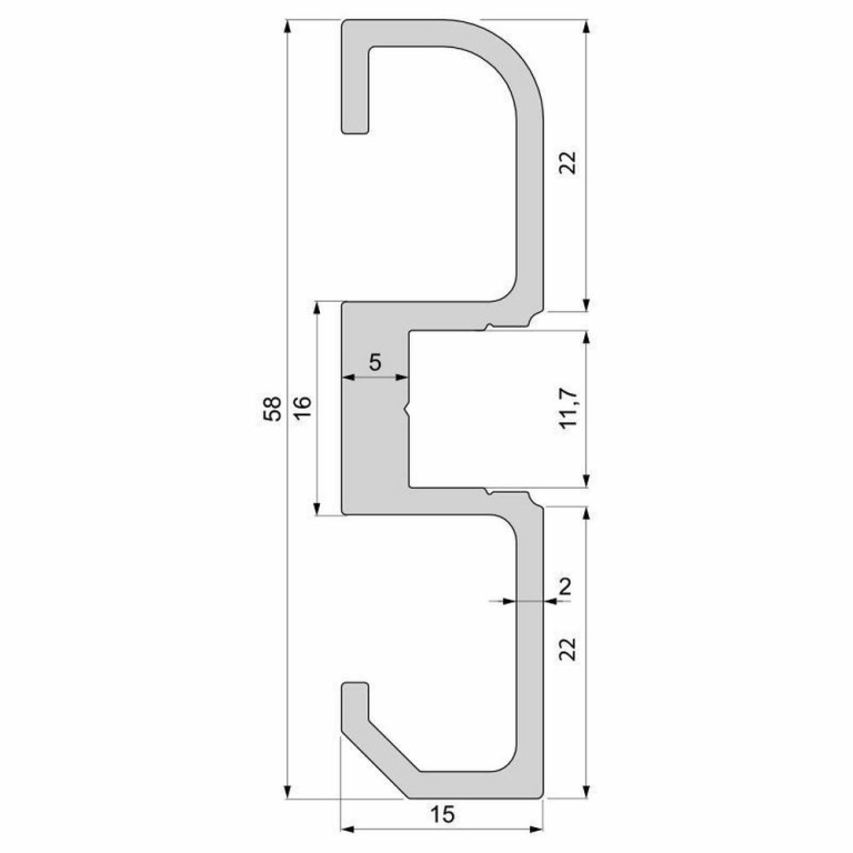 Deko-Light Profil, Sockel-Profil AM-02-10, 10 - 11,3 mm LED Stripes, Aluminium, Silber, Eloxiert, Tiefe: 2000 m