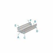 Profil, IP-Profile, U-flach AU-04-12, 12 - 13,3 mm LED Stripes, Aluminium, Silber, Eloxiert, Tiefe: