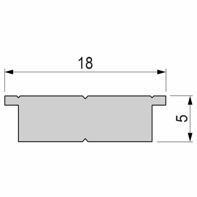 Deko-Light Profil, Trägerprofil, LED-Träger T-01-15, 15 - 16,3 mm LED Stripes, Aluminium, Silber, Tiefe: 1000 m