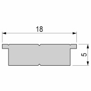 Profil, Trägerprofil, LED-Träger T-01-15, 15 - 16,3 mm LED Stripes, Aluminium, Silber, Tiefe: 1000 m