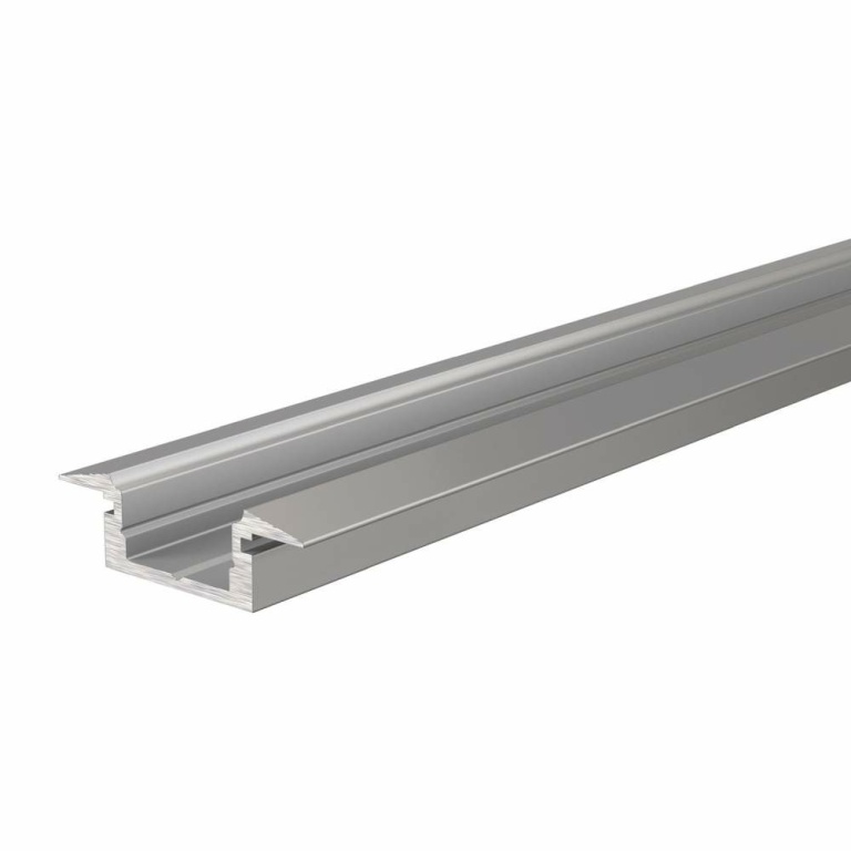 Deko-Light Profil, T-Profil flach ET-01-08, 8 - 9,3 mm LED Stripes, Aluminium, Silber, Eloxiert, Tiefe: 2000 mm