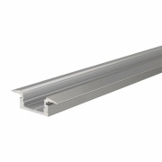 Profil, T-Profil flach ET-01-08, 8 - 9,3 mm LED Stripes, Aluminium, Silber, Eloxiert, Tiefe: 2000 mm