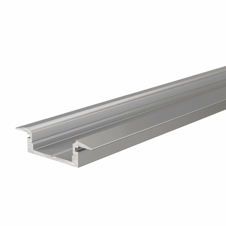 Deko-Light Profil, T-Profil flach ET-01-12, 12 - 13,3 mm LED Stripes, Aluminium, Silber, Eloxiert, Tiefe: 2000