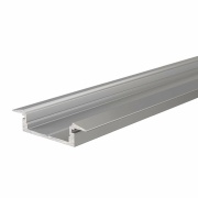 Profil, T-Profil flach ET-01-15, 15 - 16,3 mm LED Stripes, Aluminium, Silber, Eloxiert, Tiefe: 2000